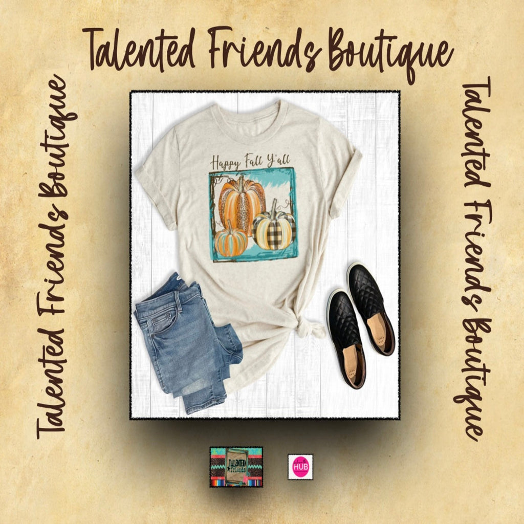 Happy Fall Y'all Pumpkin Frame T-shirt