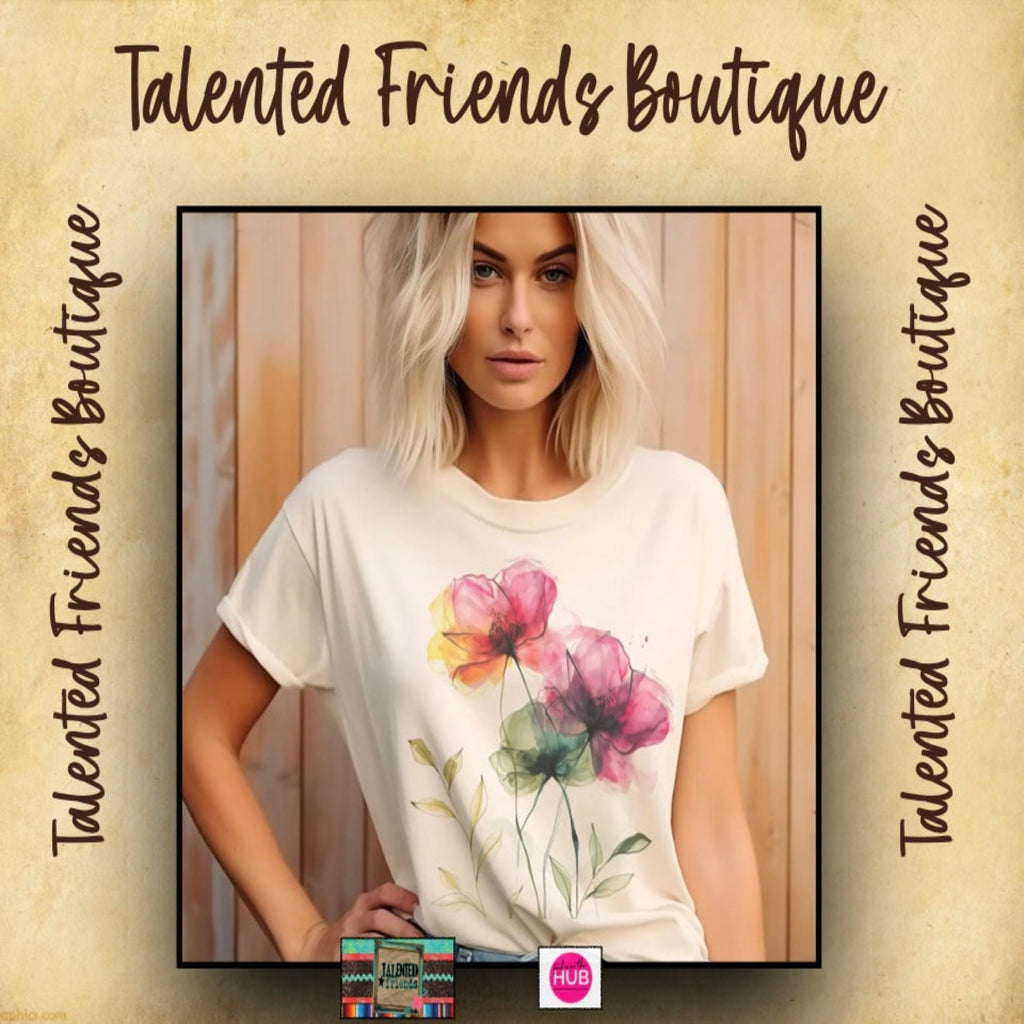 Flower Poppy Watercolor Graphic T-shirt