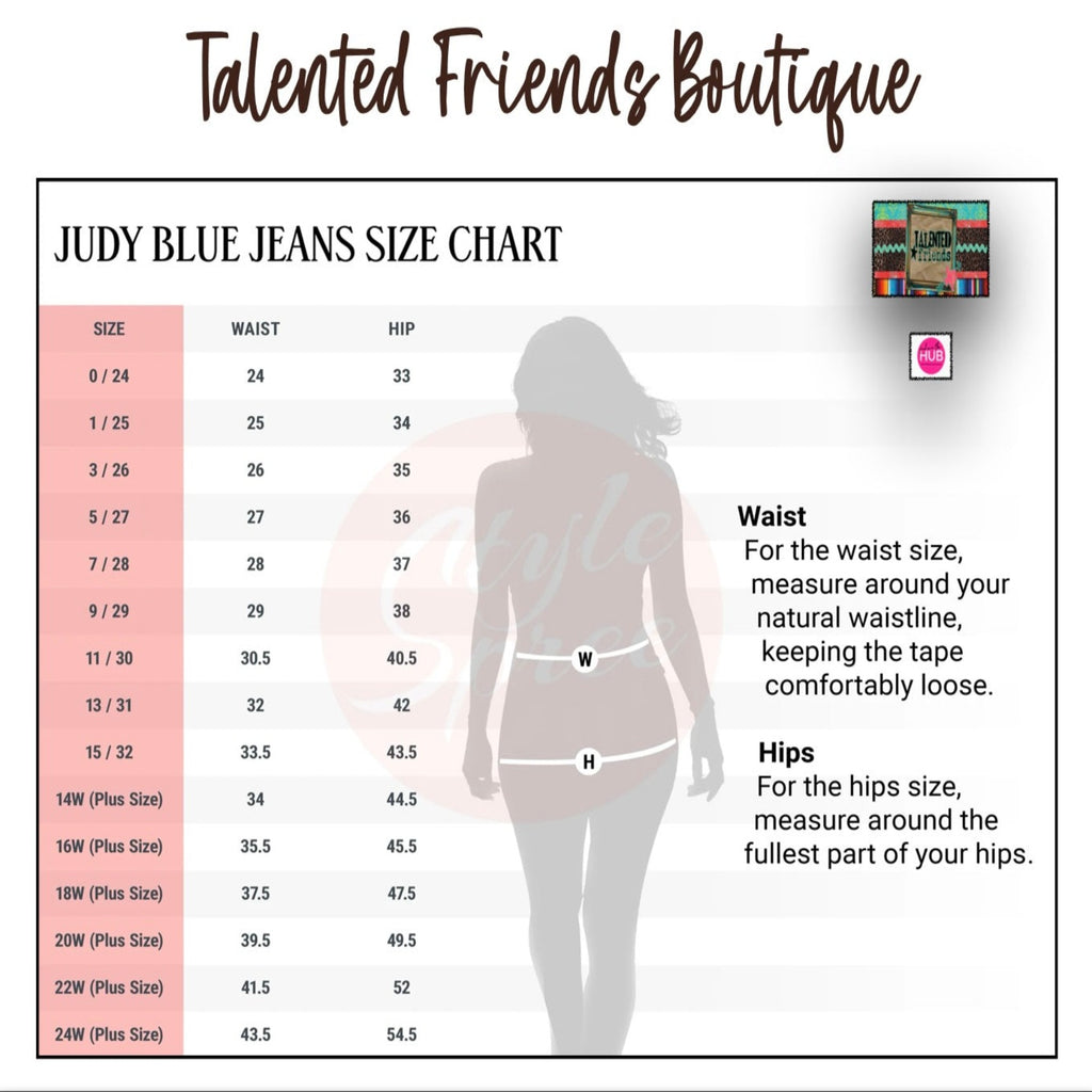 Judy Blue Size Chart