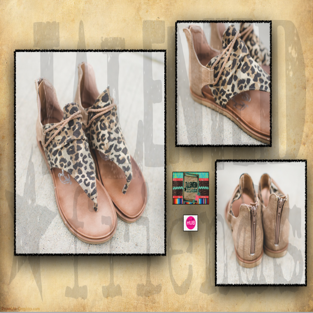 Sparta Leopard Sandals
