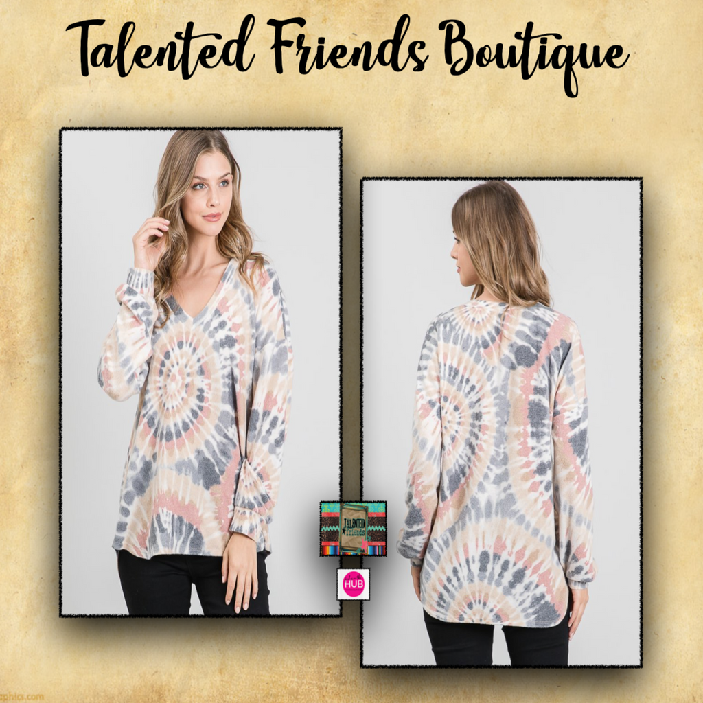 Mocha Multi Tie Dyed Top