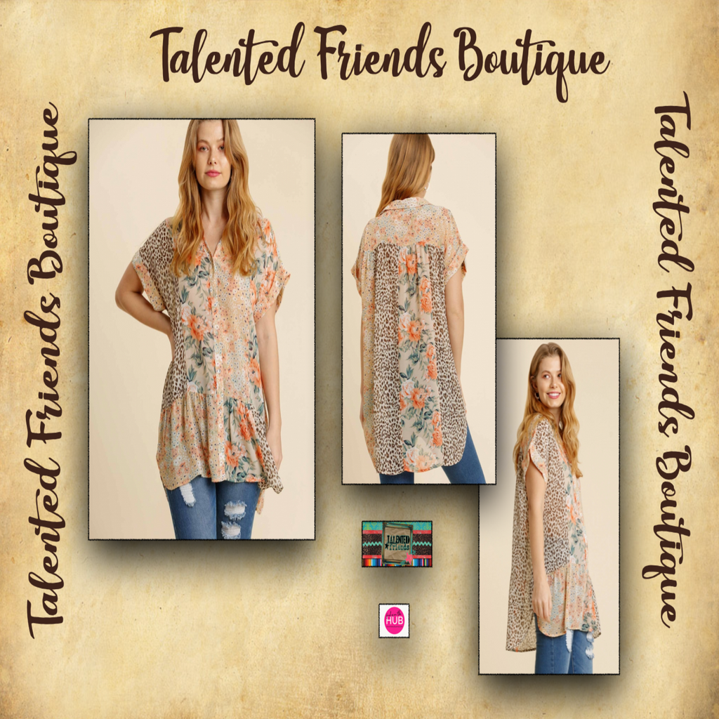 Miss Feeling Creative Floral Mix Blouse