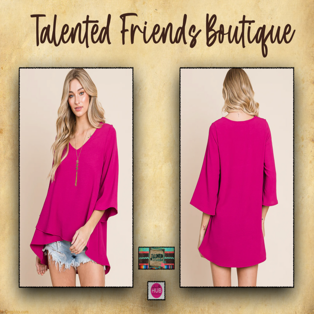 Miss Feeling Important Blouse - Magenta
