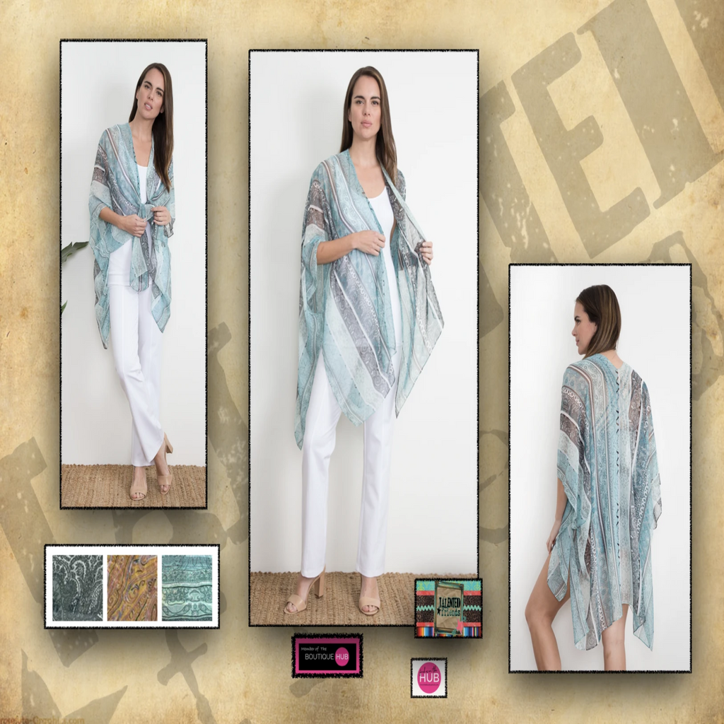 Miss Paisley Stripe Coverup