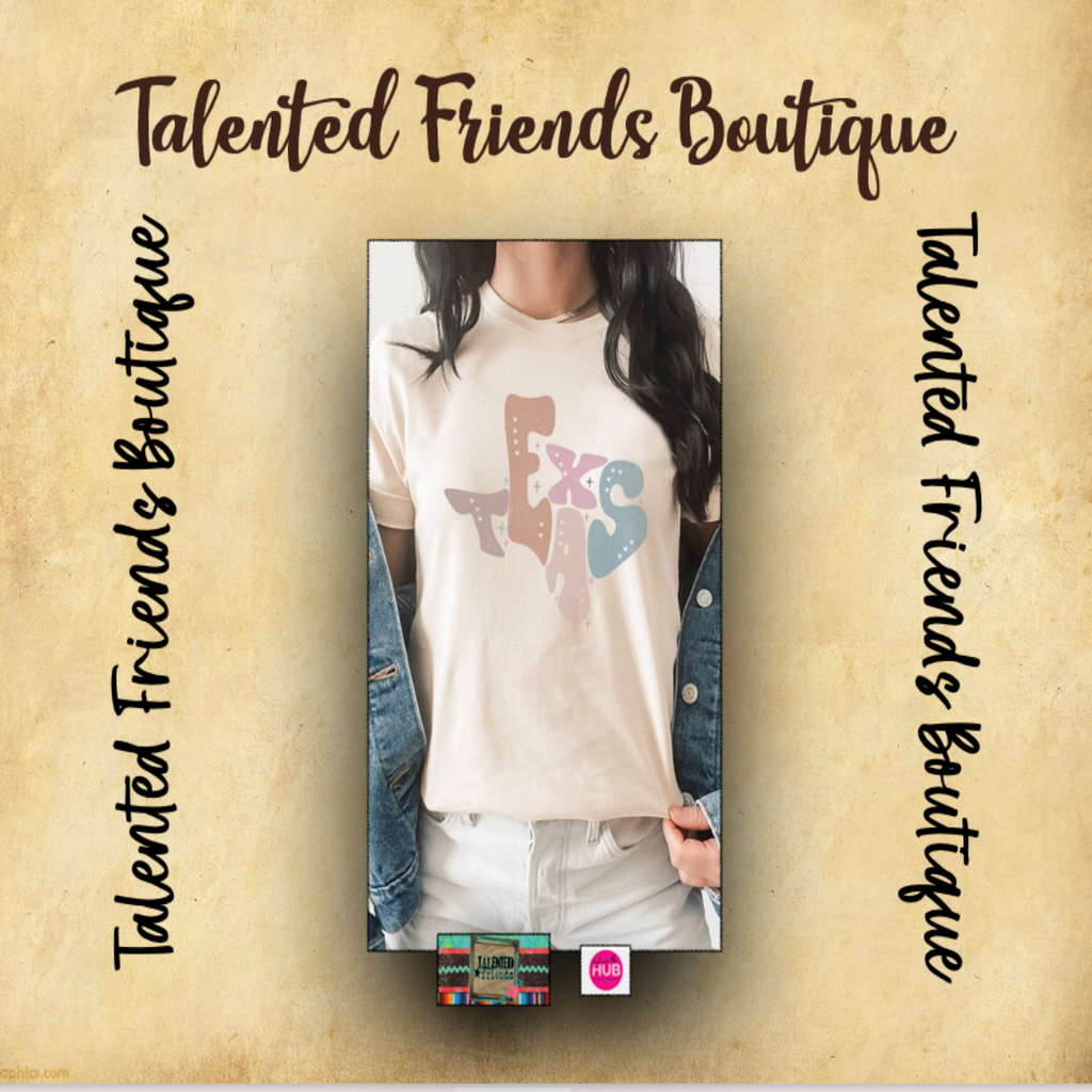 Adorned Texas State Shape T-shirt