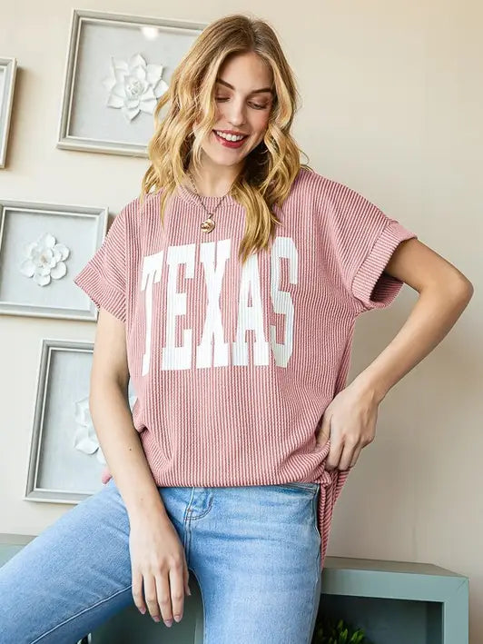 Miss Texas Bold Top - Mauve