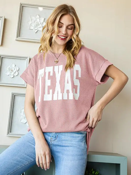 Miss Texas Bold Top - Mauve