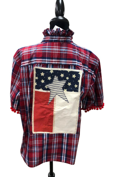 TF Refashioned Ruffle Collar  Applique Shirts