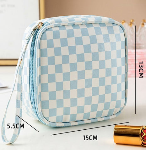 Travel Check Makeup Cosmetic Pouch