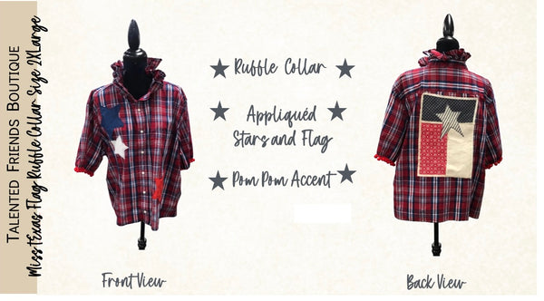 TF Refashioned Ruffle Collar  Applique Shirts