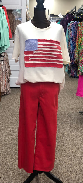 American Flag Patch Top