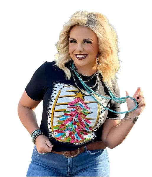 Christmas -  Miss Paintbrush Christmas Tree T-shirt