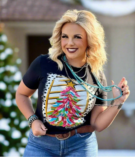 Christmas -  Miss Paintbrush Christmas Tree T-shirt