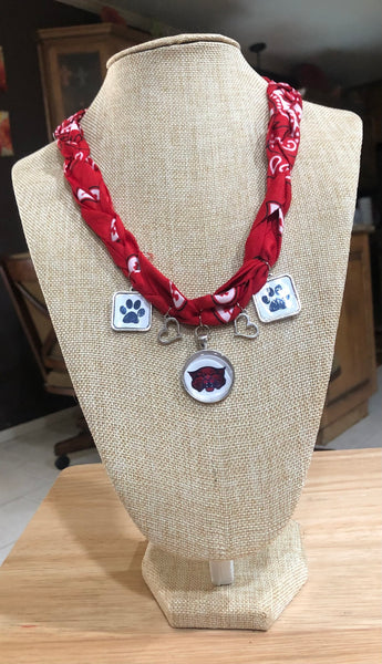 Braided Bandana Charm School Spirit Necklace