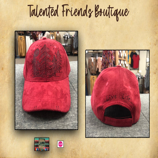 TF Designs - Burned Faux Suede Ball Caps