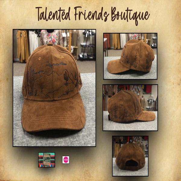 TF Designs - Burned Faux Suede Ball Caps