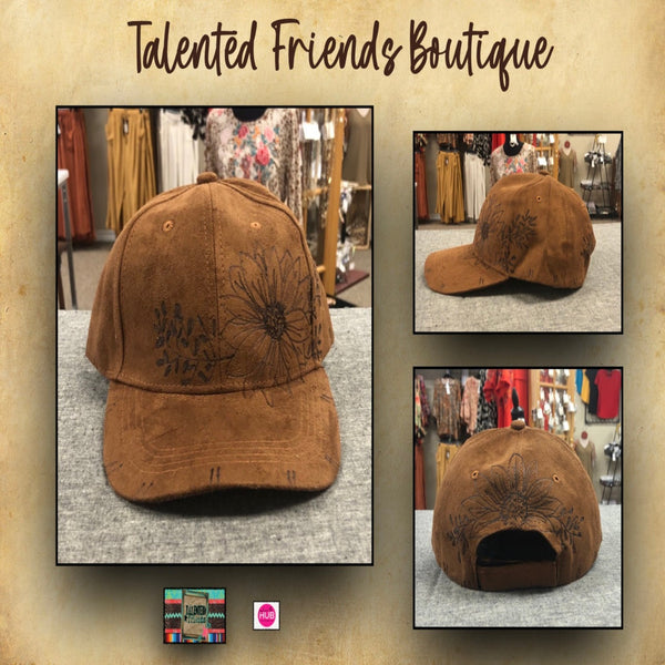 TF Designs - Burned Faux Suede Ball Caps