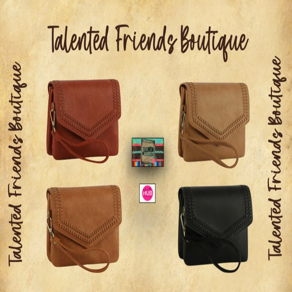 Front Flap Convertible Clutch Crossbody Wristlet