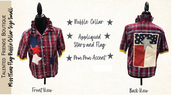 TF Refashioned Ruffle Collar  Applique Shirts