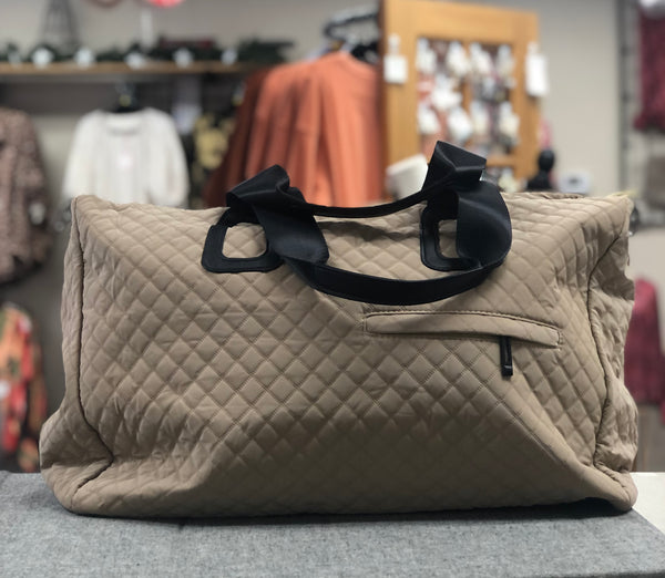 The Quilted Weekender - Beige
