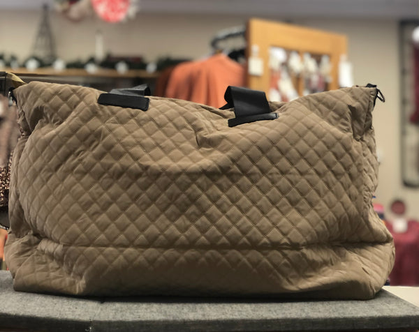 The Quilted Weekender - Beige