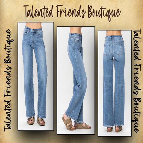 JB Mid Rise Vintage Wash Wide Leg Jeans