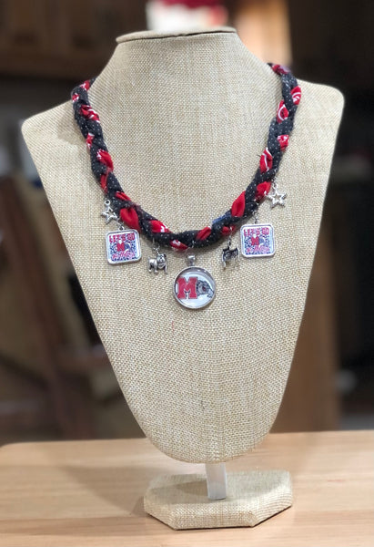 Braided Bandana Charm School Spirit Necklace