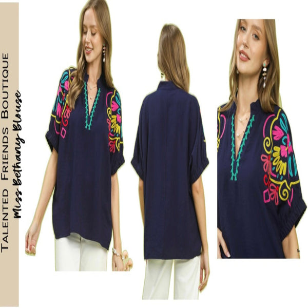 Miss Bethany Blouse - Navy