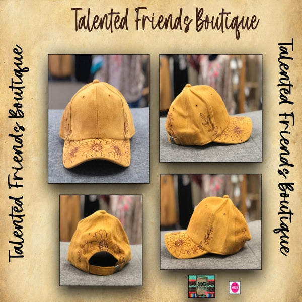 TF Designs - Burned Faux Suede Ball Caps