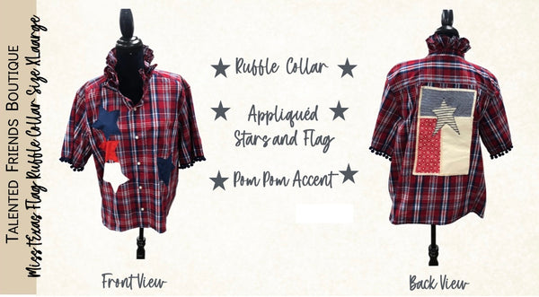 TF Refashioned Ruffle Collar  Applique Shirts