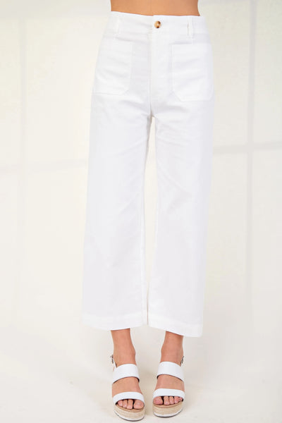 Miss Take A Guess Cropped Pant  - Off White