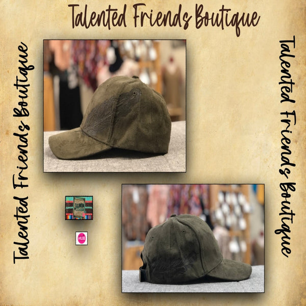 TF Designs - Burned Faux Suede Ball Caps