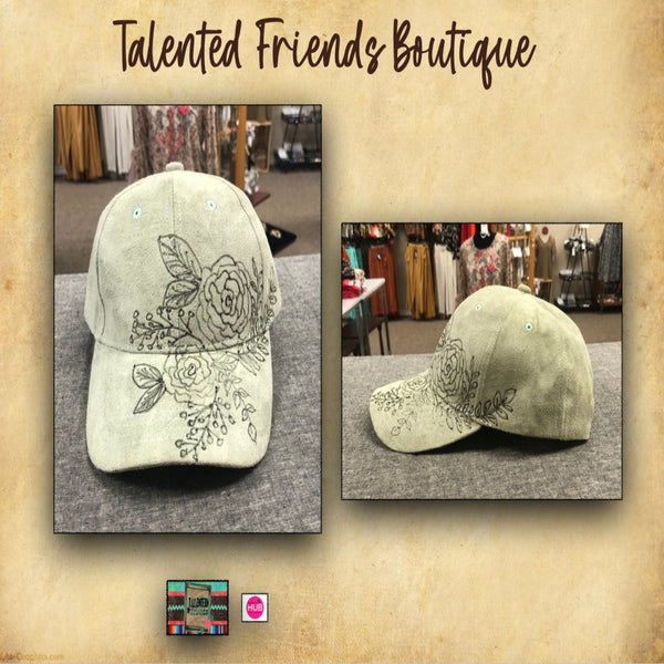 TF Designs - Burned Faux Suede Ball Caps