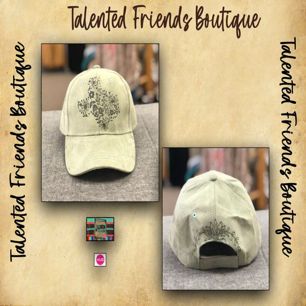 TF Designs - Burned Faux Suede Ball Caps