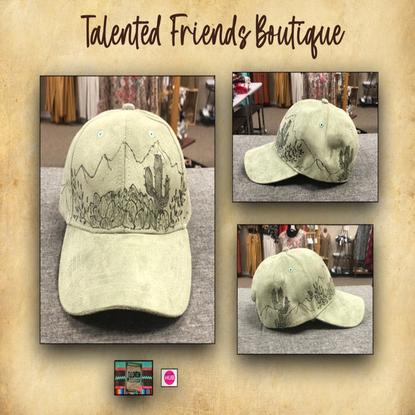 TF Designs - Burned Faux Suede Ball Caps