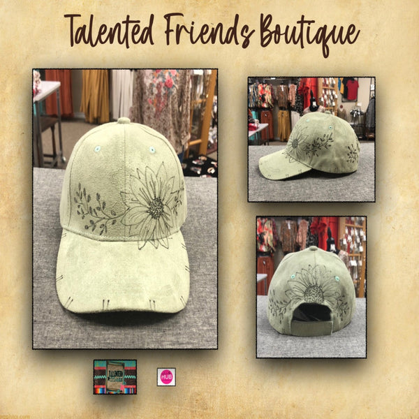 TF Designs - Burned Faux Suede Ball Caps