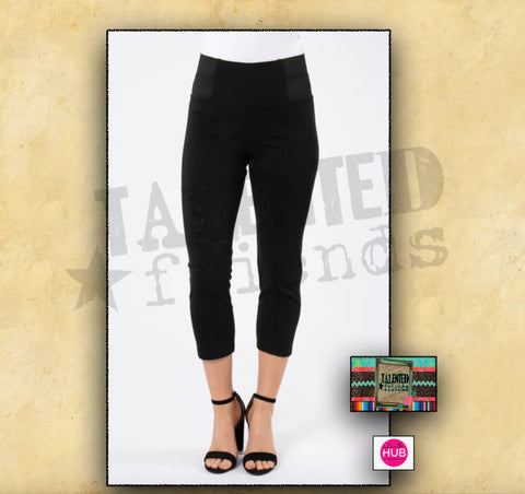 !!SN Crop Pants W/Button Accent