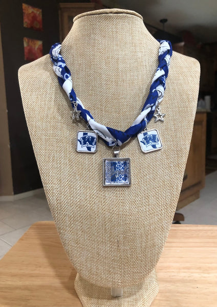 Braided Bandana Charm School Spirit Necklace