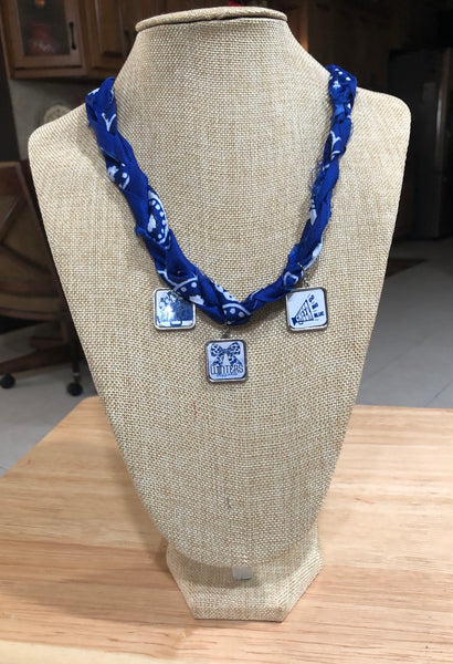 Braided Bandana Charm School Spirit Necklace