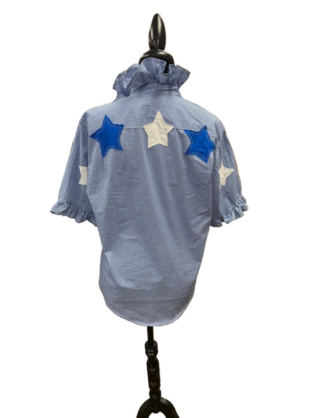 TF Refashioned Gingham Shirts W/Applique Stars