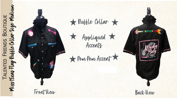 TF Refashioned Ruffle Collar  Applique Shirts