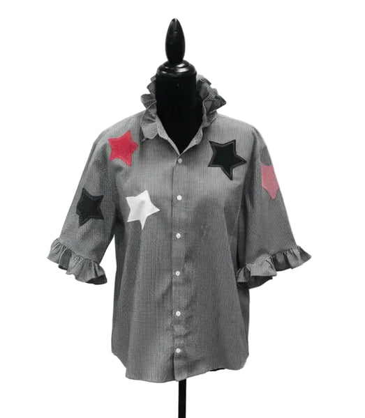 TF Refashioned Gingham Shirts W/Applique Stars