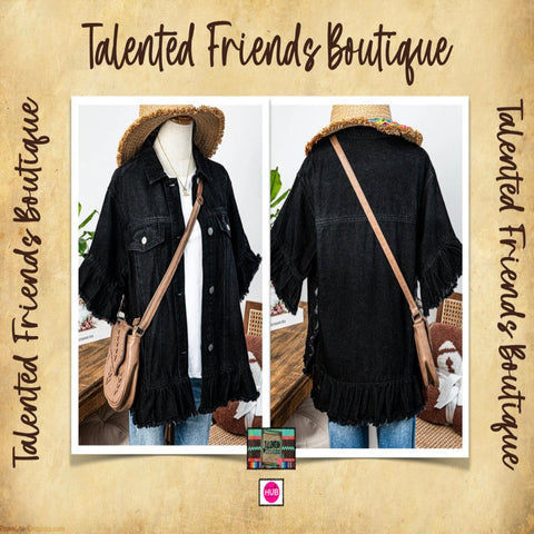 Miss Talk About It Denim Jacket - Black