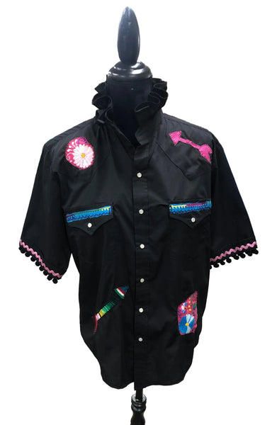TF Refashioned Ruffle Collar  Applique Shirts