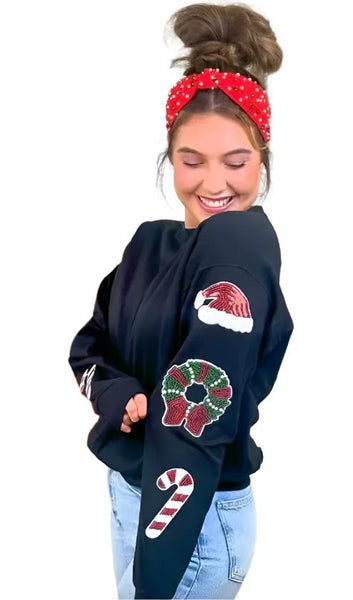 Christmas - Sparkle Long Sleeve T-shirt - Black