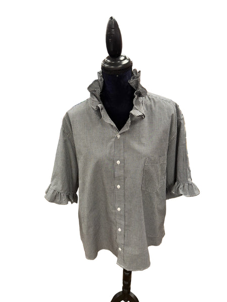 Refashioned Ruffled Collar Gingham Shirts