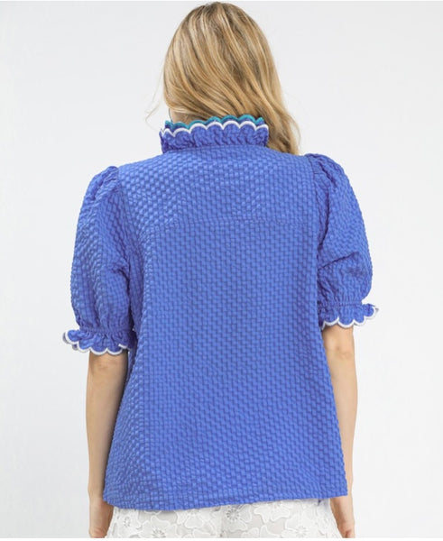MIss Charming Blouse - Cerulean