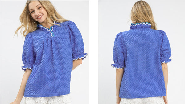 MIss Charming Blouse - Cerulean