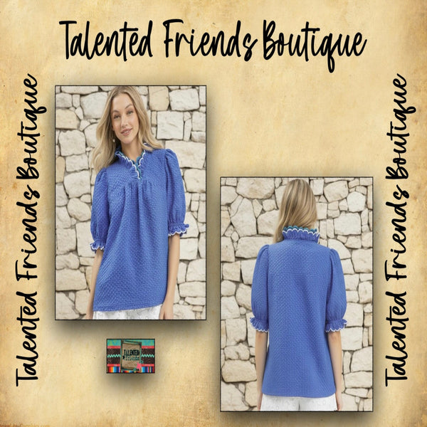 MIss Charming Blouse - Cerulean