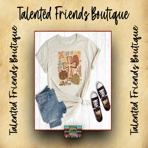 Miss Fall Boho Cross T-shirt